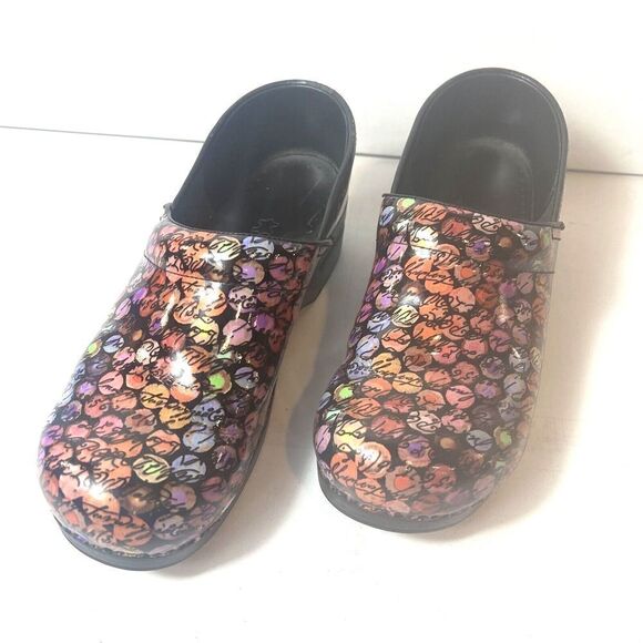 Dansko Women's EU 41 US 10.5 Multicolor Leather Slip On Clogs Work Comfort Shoes - Picture 3 of 10